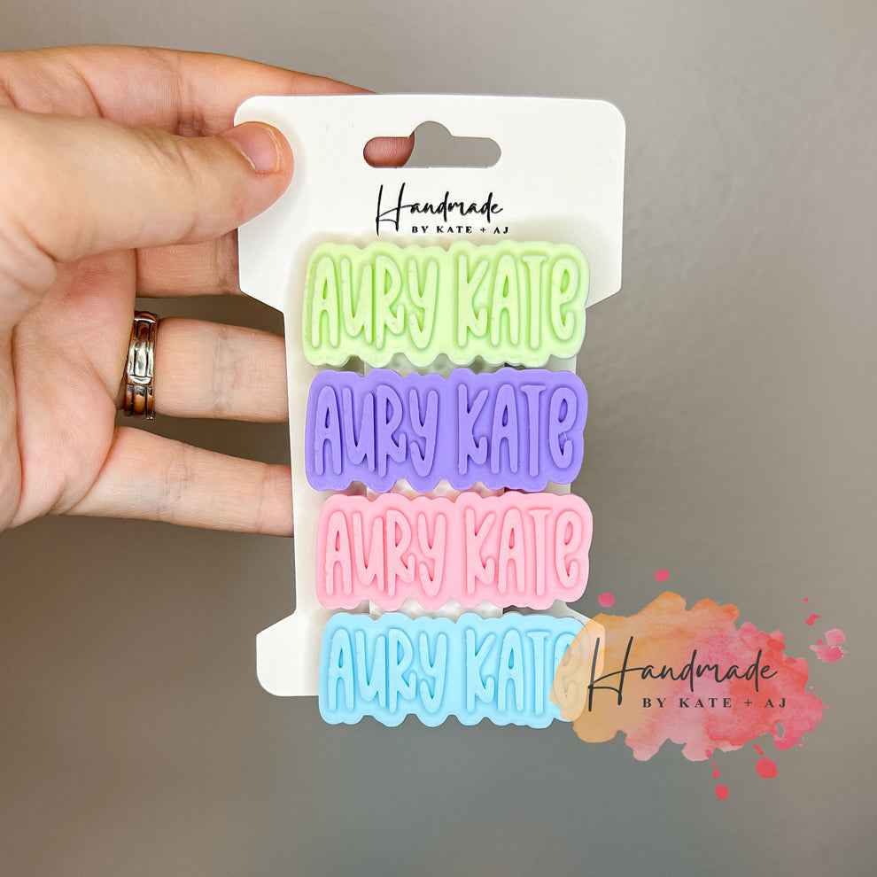 Personalized Pastel Clips-Pack of 4